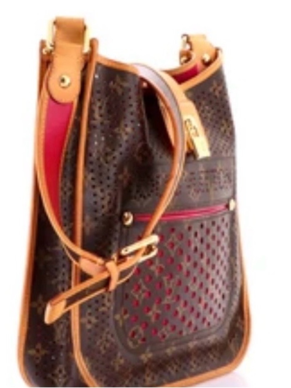 Louis Vuitton Monogram Perforated Shoulder Bag with Red Interior - Picture 3 of 3